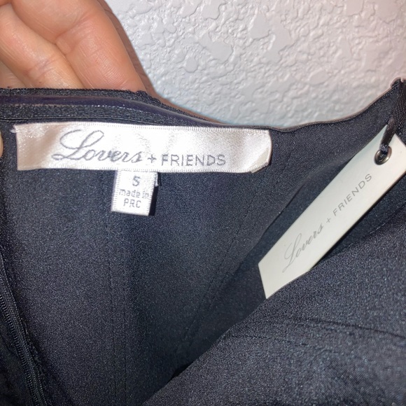 NWT LOVERS + FRIENDS Off the Shoulder Lace Mini Cocktail Dress BLACK SZ: Small - Picture 6 of 13